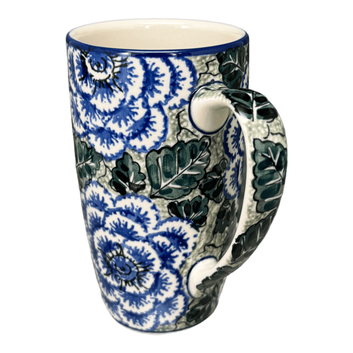 Tall Mug, 14 oz in "Blue Dahlia" by Ceramika Artystyczna | AC52-U1473