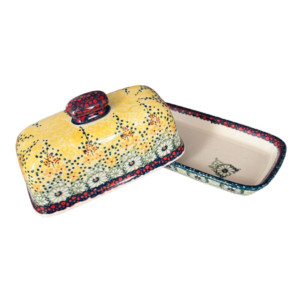 Butter Dish, American, 4" x 7.5" in "Sunshine Grotto" by Manufaktura | M074S-WK52