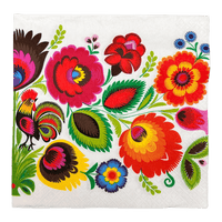 A picture of a Polish Pottery Dinner Napkins - Floral Rooster as shown at PolishPotteryOutlet.com/products/dinner-napkins-floral-rooster