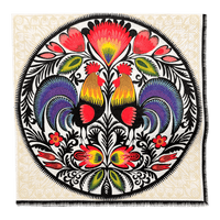 A picture of a Polish Pottery Dinner Napkins - Rooster Cutout as shown at PolishPotteryOutlet.com/products/dinner-napkins-rooster-cutout