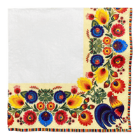 A picture of a Polish Pottery Dinner Napkins - Wildflower Border as shown at PolishPotteryOutlet.com/products/dinner-napkins-wildflower-border