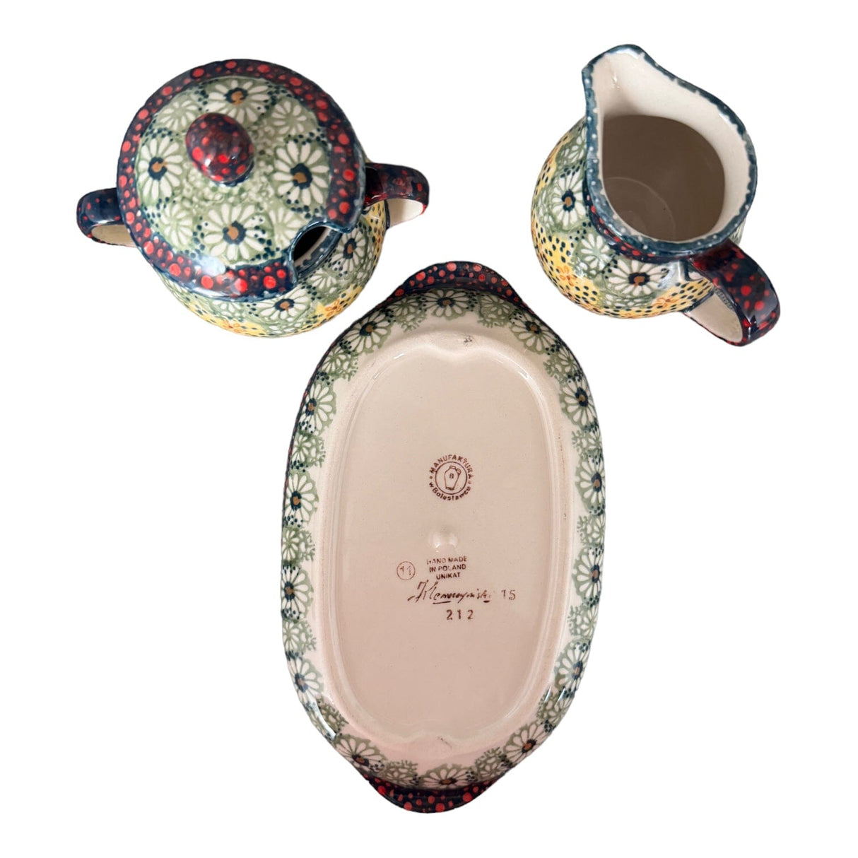 Cream & Sugar Set in "Sunshine Grotto" by Manufaktura | K091S-WK52