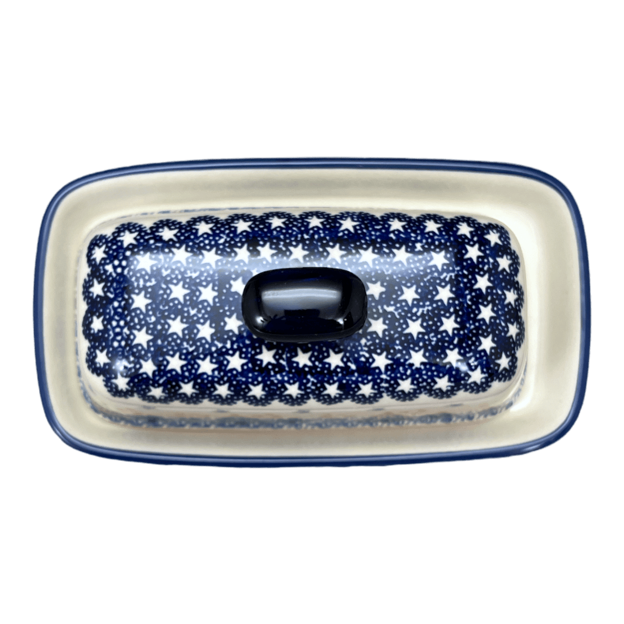 Butter Dish, American, 4" x 7.5" in "Festive Forest" by Manufaktura | M074U-INS6
