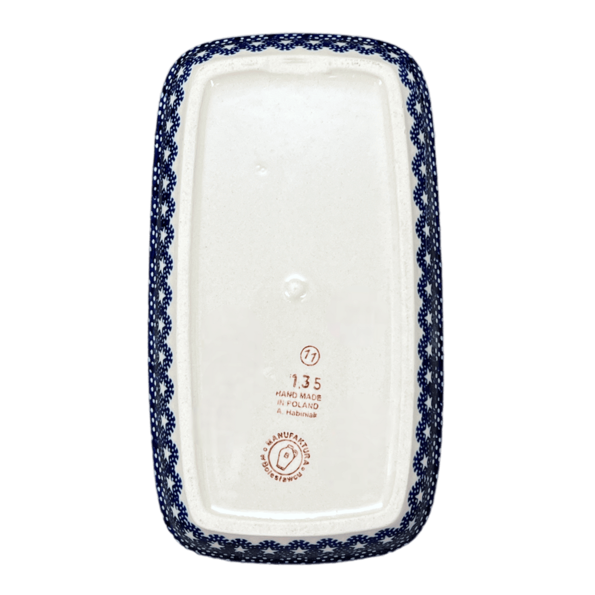 Butter Dish, American, 4" x 7.5" in "Festive Forest" by Manufaktura | M074U-INS6