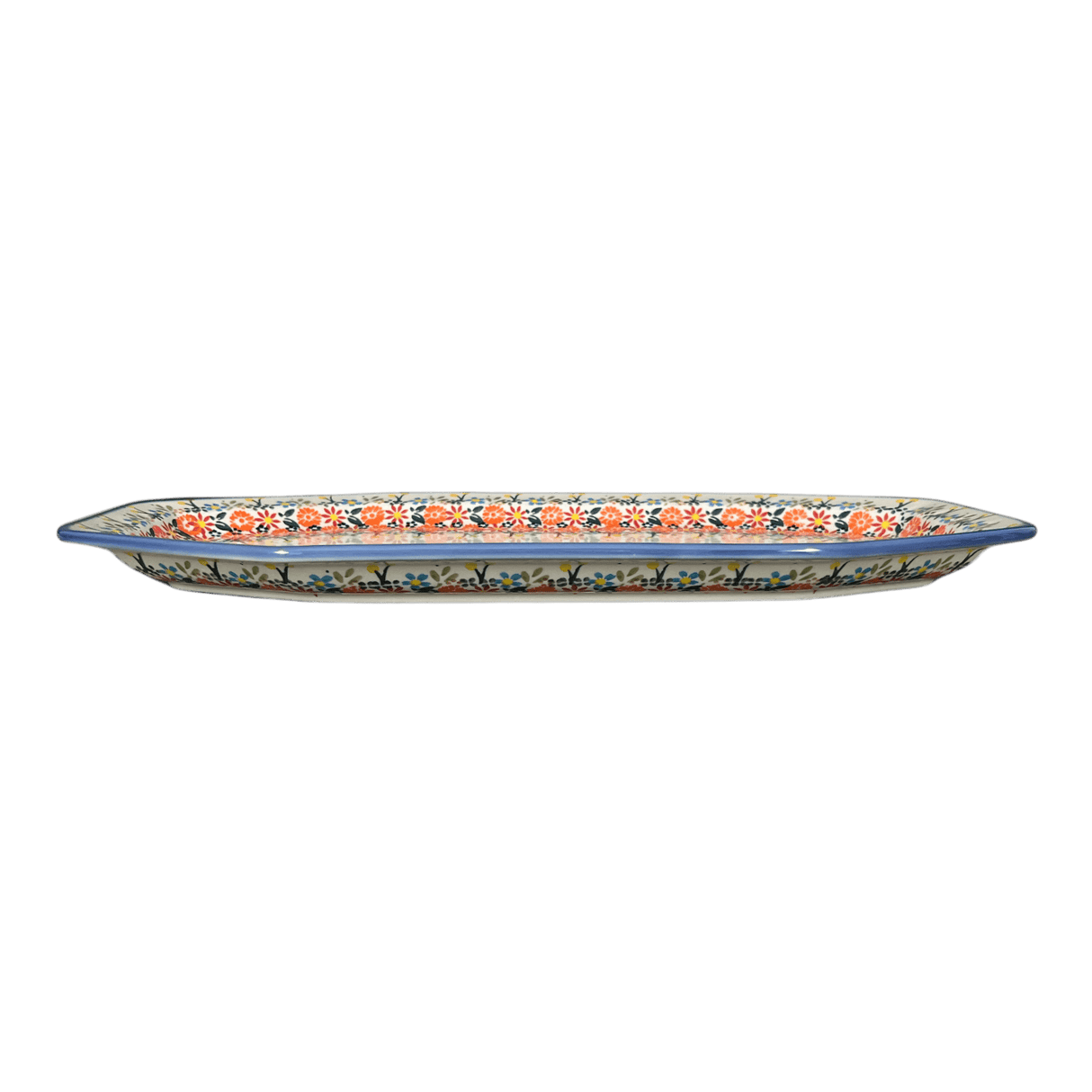 Tray, Platter, Angular, 10.5" x 18.5" in "Bright Bouquet" by Andy | NDA333-A55
