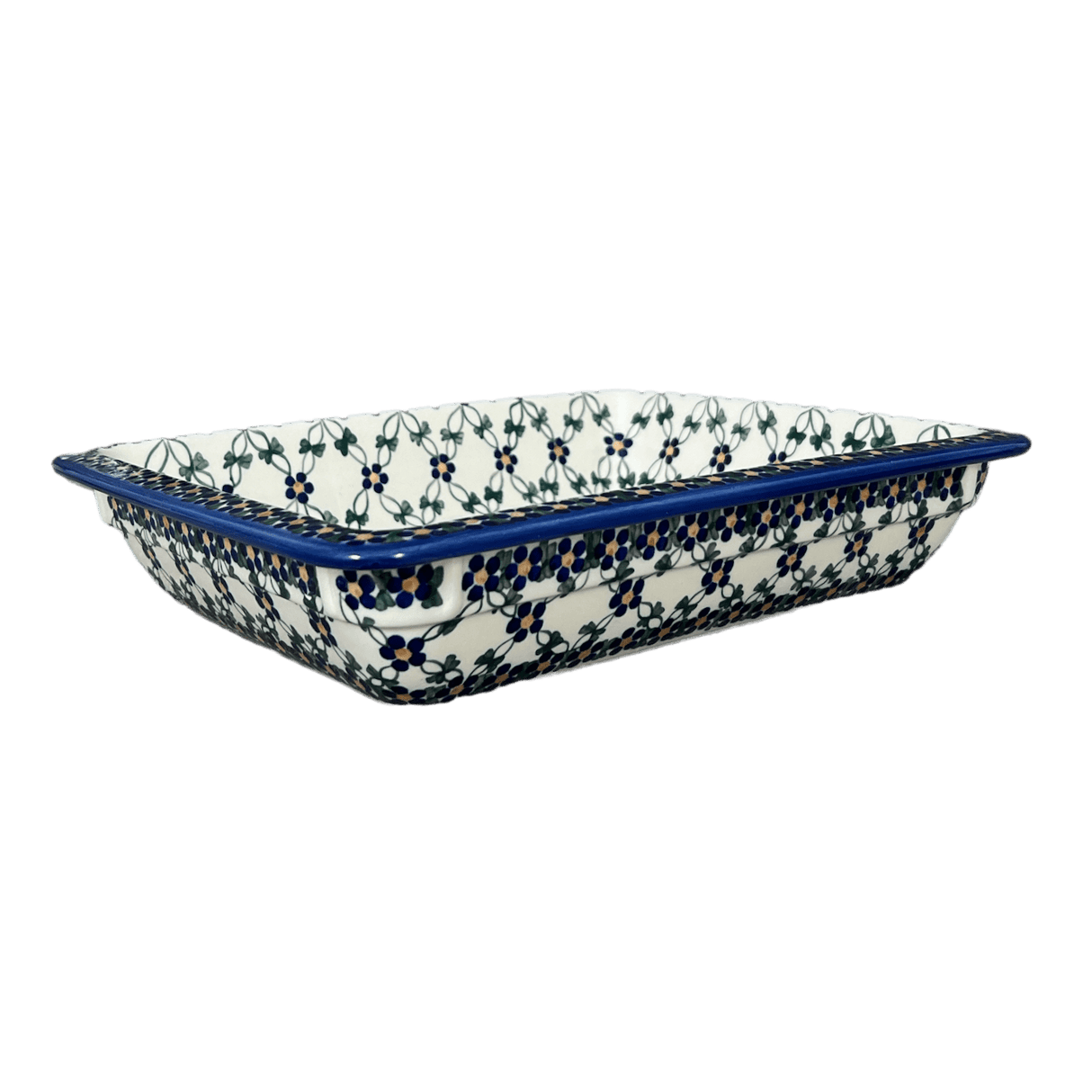 Rectangular Baking Dish, 10.25" x 12.5" in "Blue Lattice" by Andy | NDA264-6