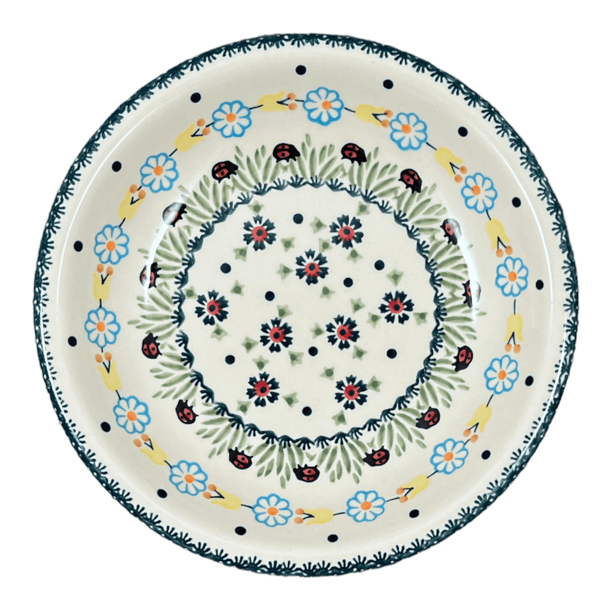 Bowl, Round, Pasta, 9.25" Bowl in "Lady Bugs" by Manufaktura | T159T-IF45