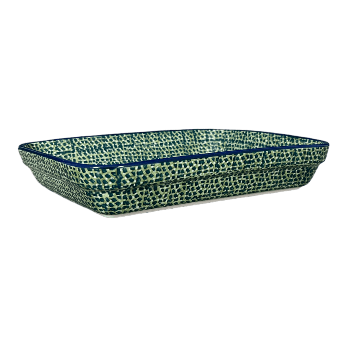 Baker, Rectangular, Shallow, 8"x10" in "Bouncing Blue Blossoms" by Manufaktura | P103U-IM03