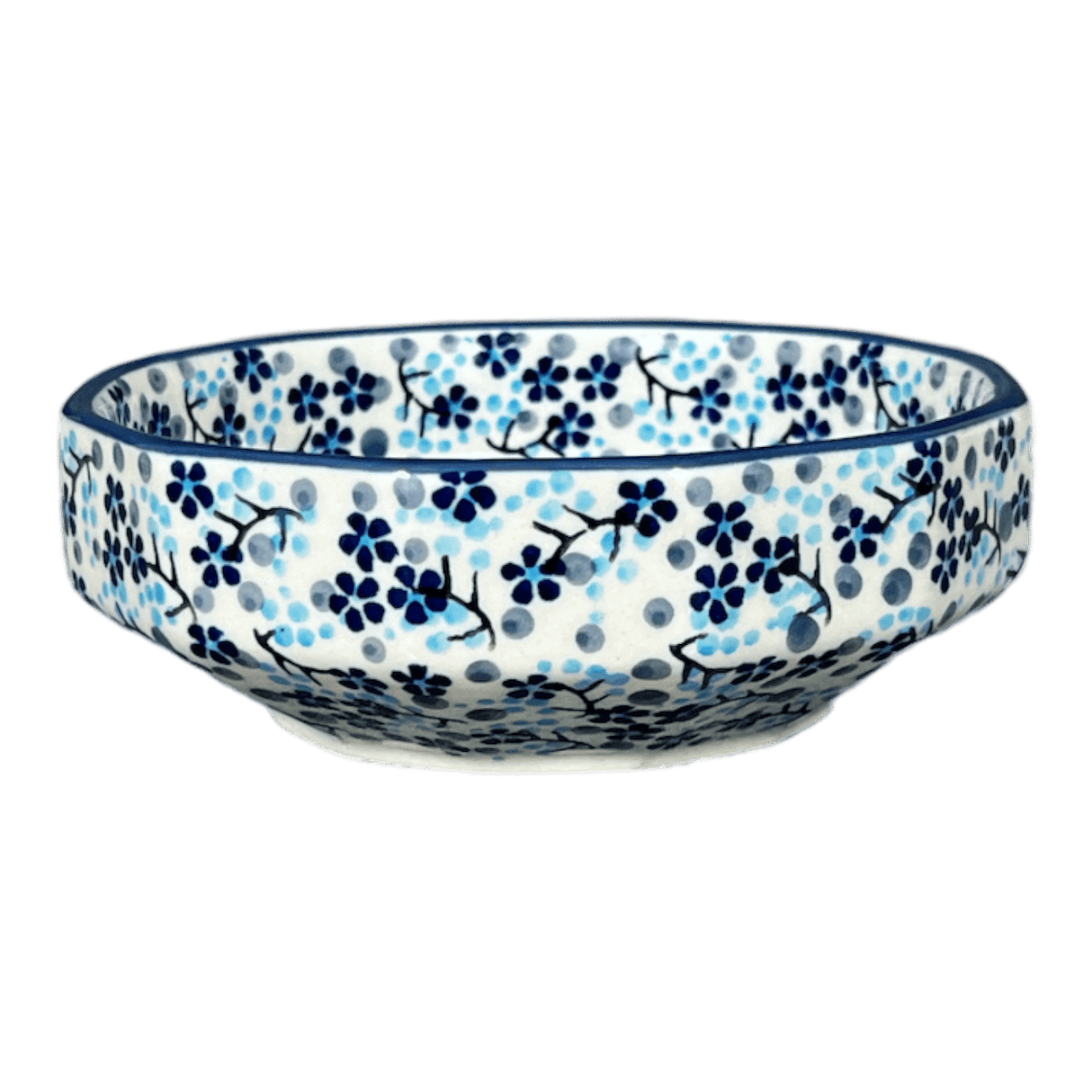 Bowl, Multiangular, 5" in "Scattered Blues" by Manufaktura | M058S-AS45