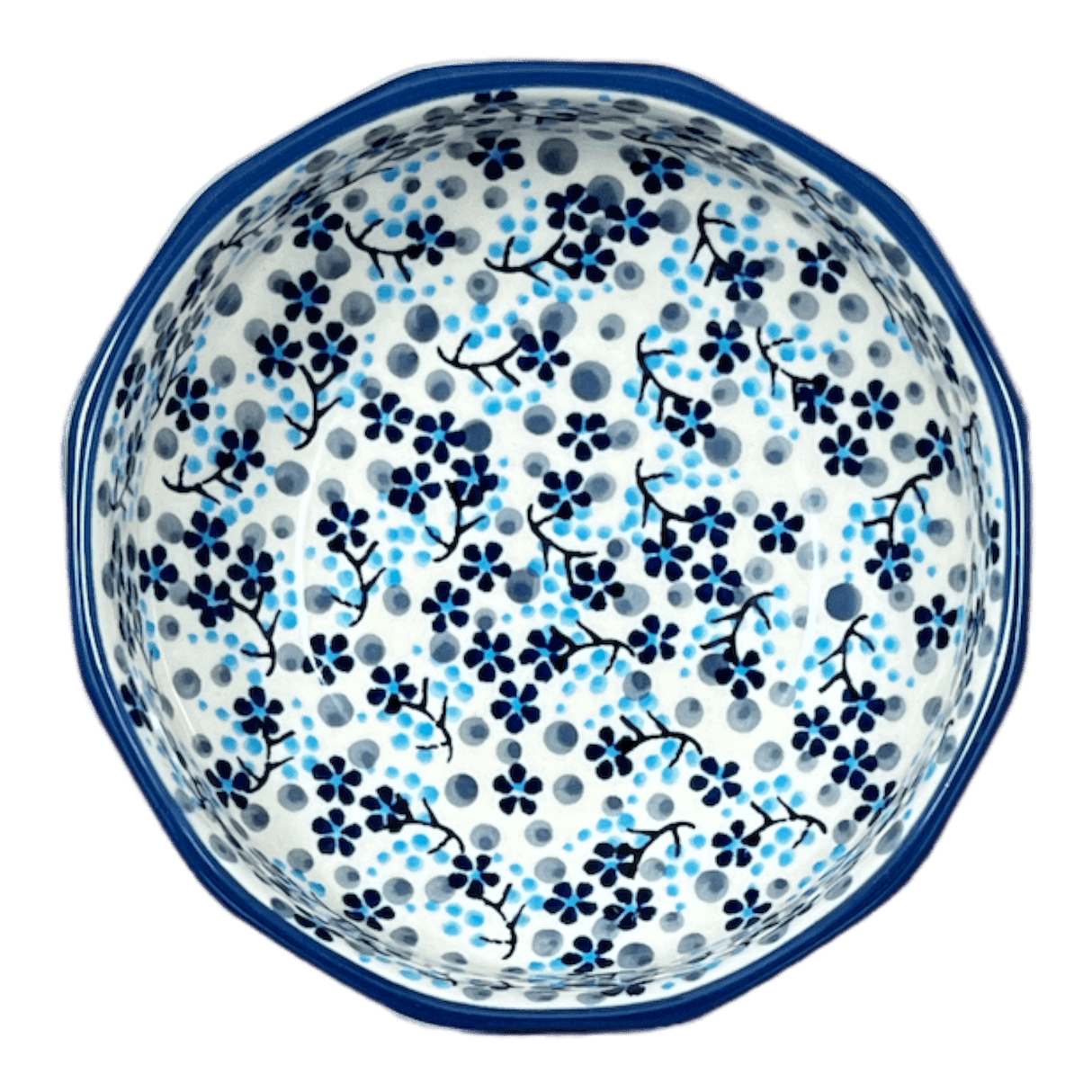 Bowl, Multiangular, 5" in "Scattered Blues" by Manufaktura | M058S-AS45