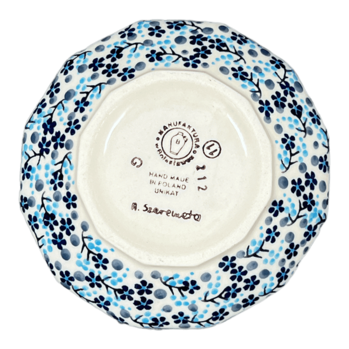 Bowl, Multiangular, 5" in "Scattered Blues" by Manufaktura | M058S-AS45