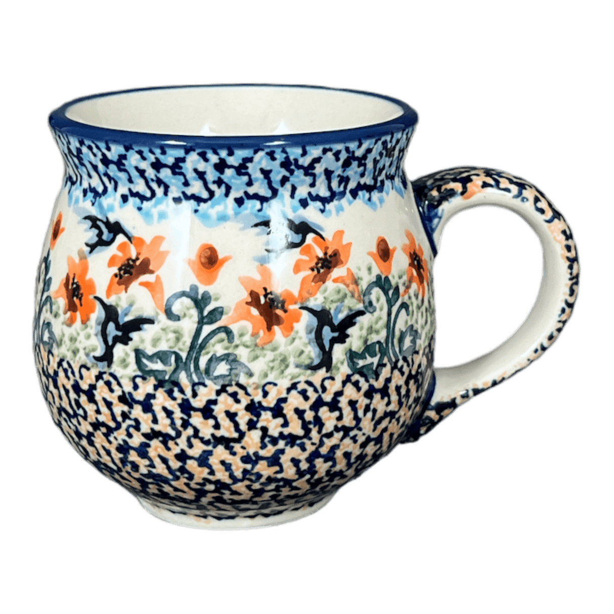 Mug, Belly Mug, 10 oz Medium in "Hummingbird Harvest" by Manufaktura | K090S-JZ35