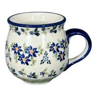 A picture of a Polish Pottery The Medium Belly Mug (Garden Splendor) | K090S-GM11 as shown at PolishPotteryOutlet.com/products/the-medium-belly-mug-garden-splendor