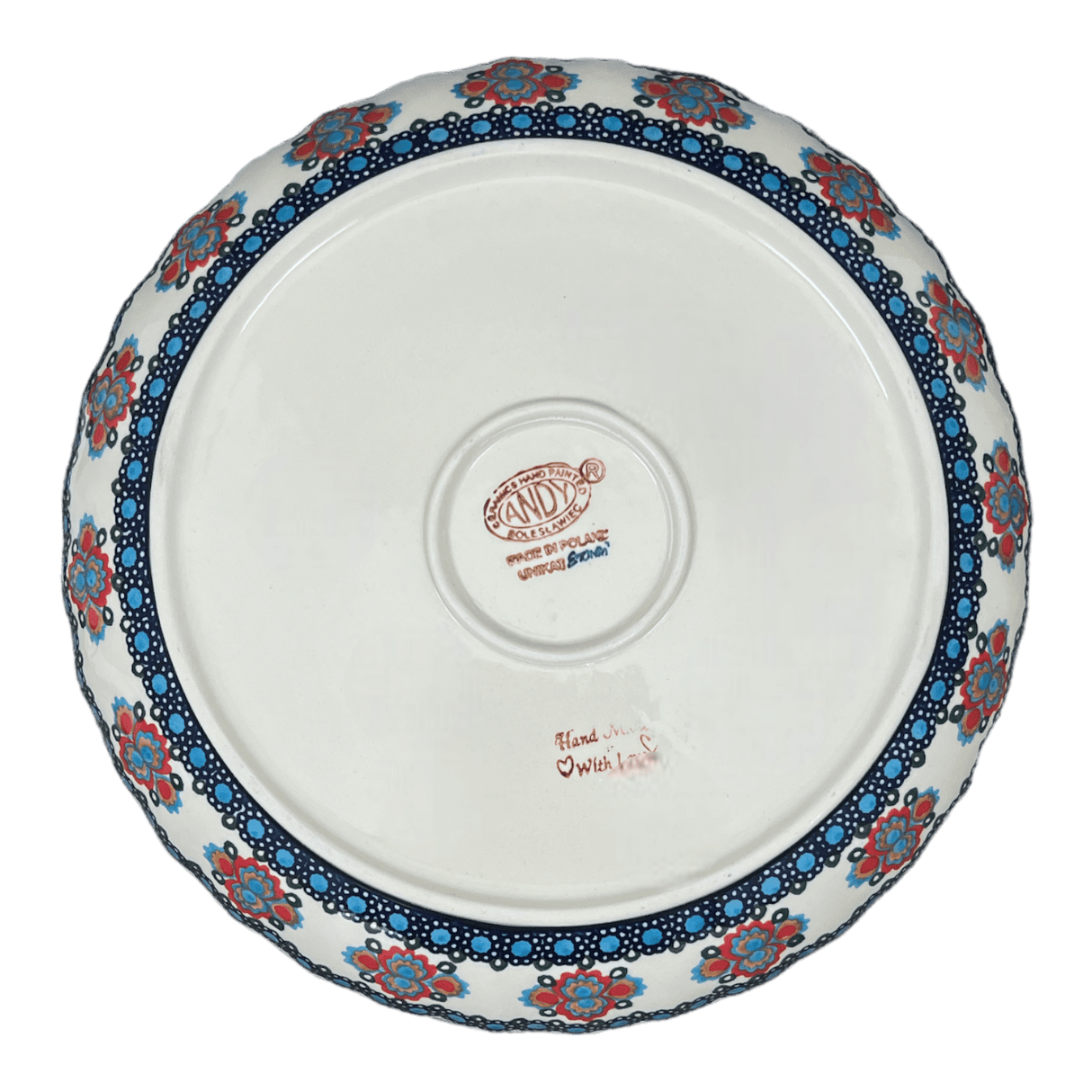 Bowl, Round, Shallow, 12.5" in "Polish Bouquet" by Andy | NDA199-82