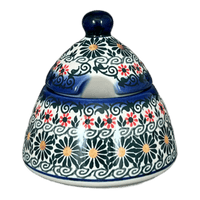 A picture of a Polish Pottery 4" Bell Sugar Bowl (Garden Breeze) | NDA76-A48 as shown at PolishPotteryOutlet.com/products/4-sugar-bowl-garden-breeze-nda76-a48