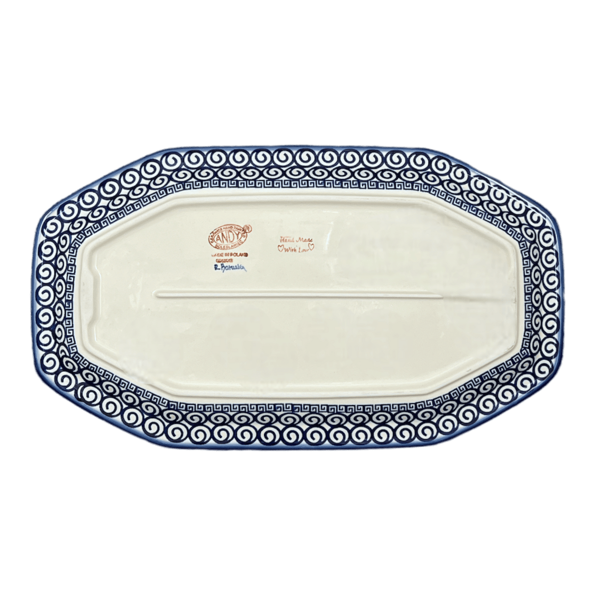 Tray, Platter, Angular, 10.5" x 18.5" in "Blue Daisy Spiral" by Andy | NDA333-38