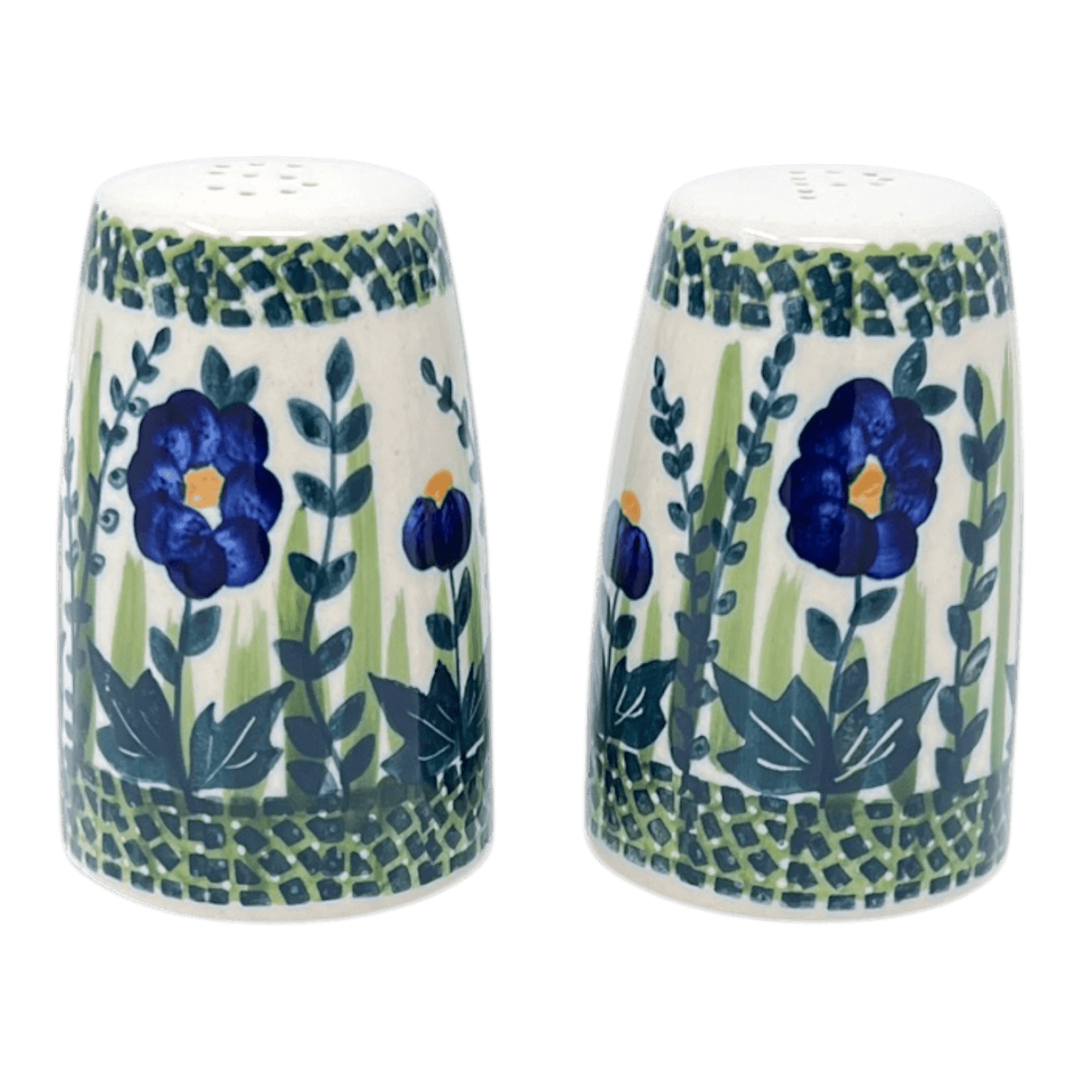 Salt & Pepper, 3.75" in "Bouncing Blue Blossoms" by Manufaktura | S086U-IM03