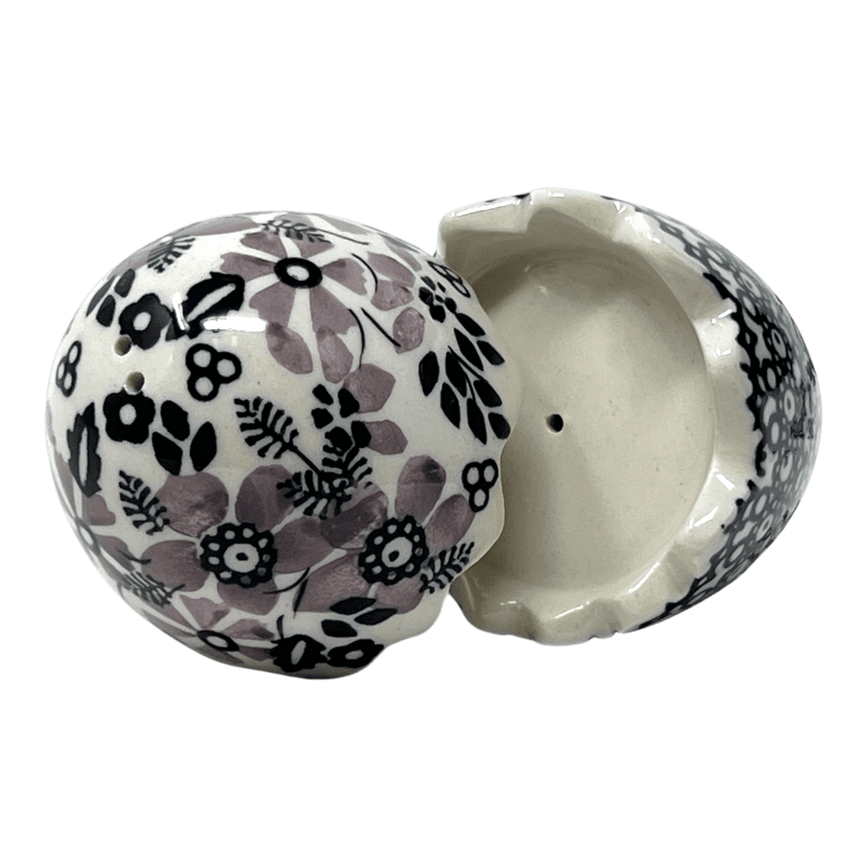 Salt & Pepper, Egg, 3" in "Duet in Black & Grey" by Manufaktura | S115S-DPSC