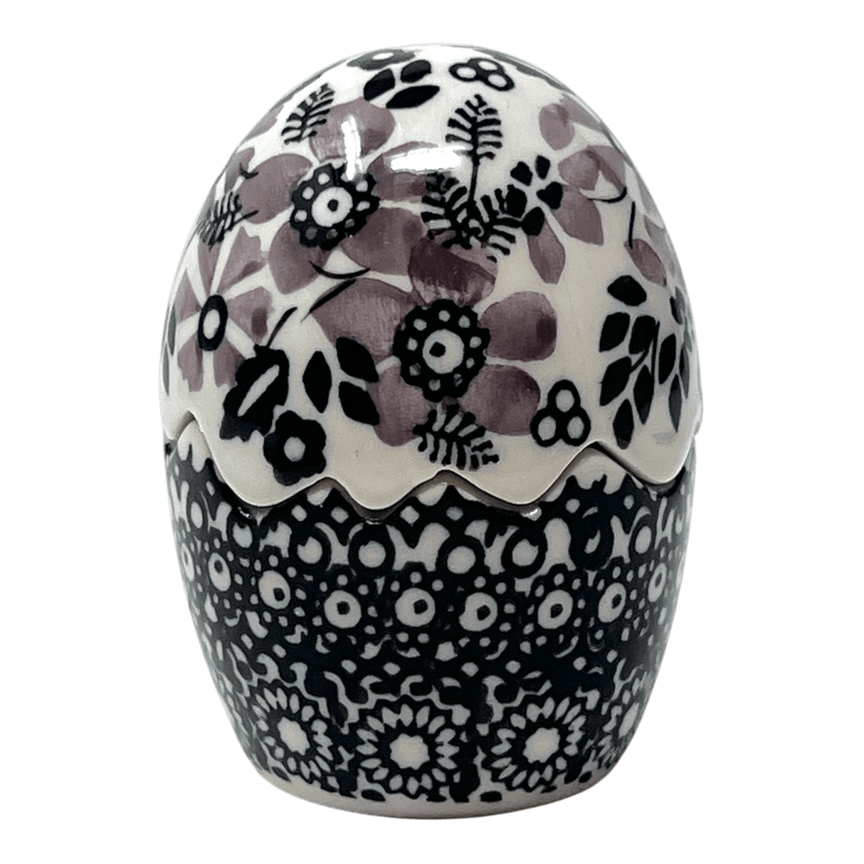 Salt & Pepper, Egg, 3" in "Duet in Black & Grey" by Manufaktura | S115S-DPSC