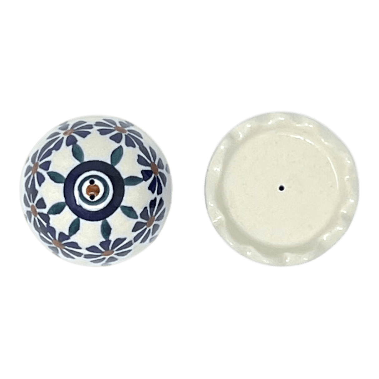 Salt & Pepper, Egg, 3" in "Floral Peacock" by Manufaktura | S115T-54KK
