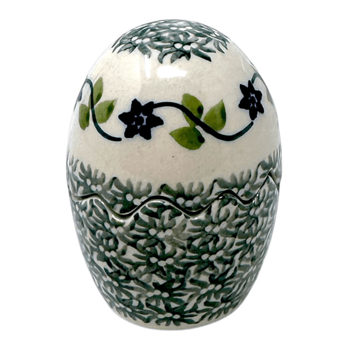 Salt & Pepper, Egg, 3" in "Woven Starflowers" by Manufaktura | S115T-RV01