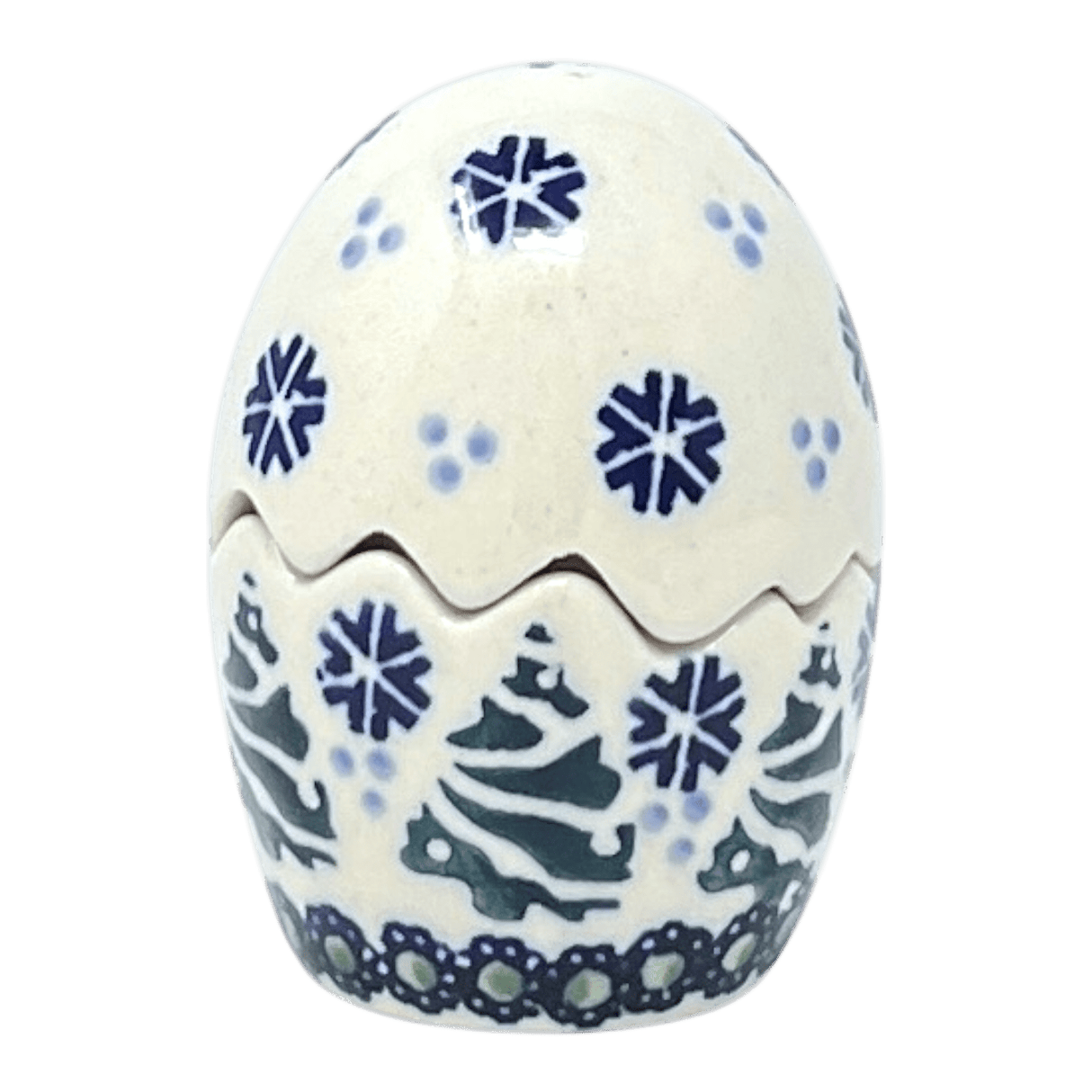 Salt & Pepper, Egg, 3" in "Snowy Pines" by Manufaktura | S115T-U22
