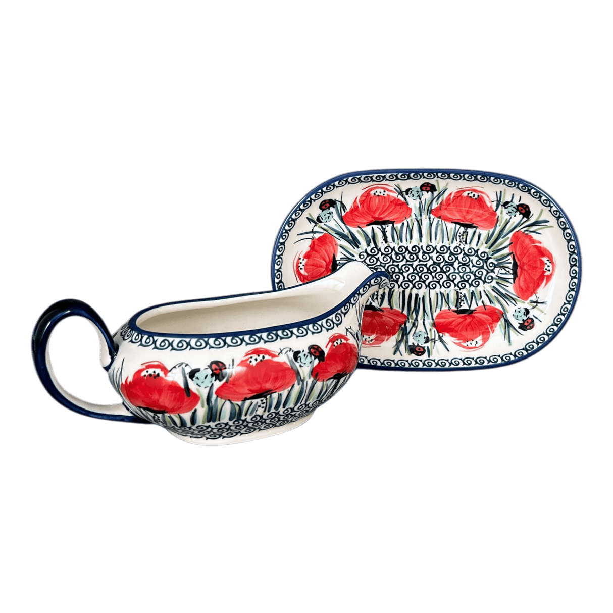 Gravy Boat, 14 oz in "Poppy Paradise" by Manufaktura | S119S-PD01