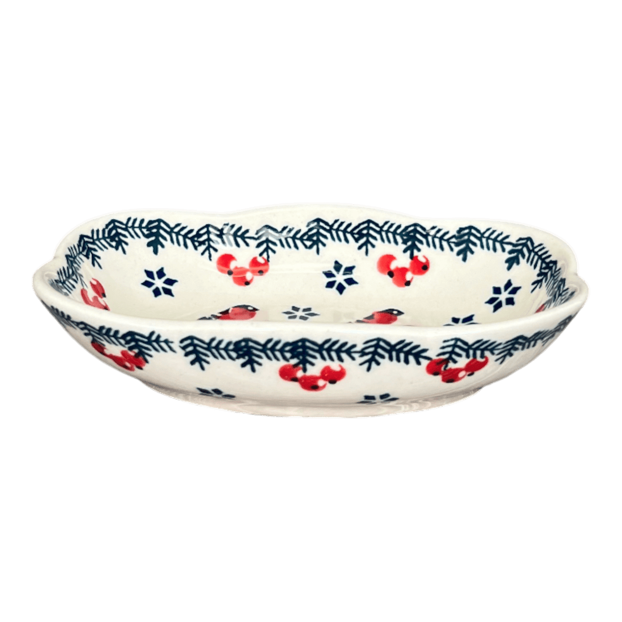 Dish, Cloud-Shaped, Small 3" x 5" in "Red Bird" by Manufaktura | S126T-GILE