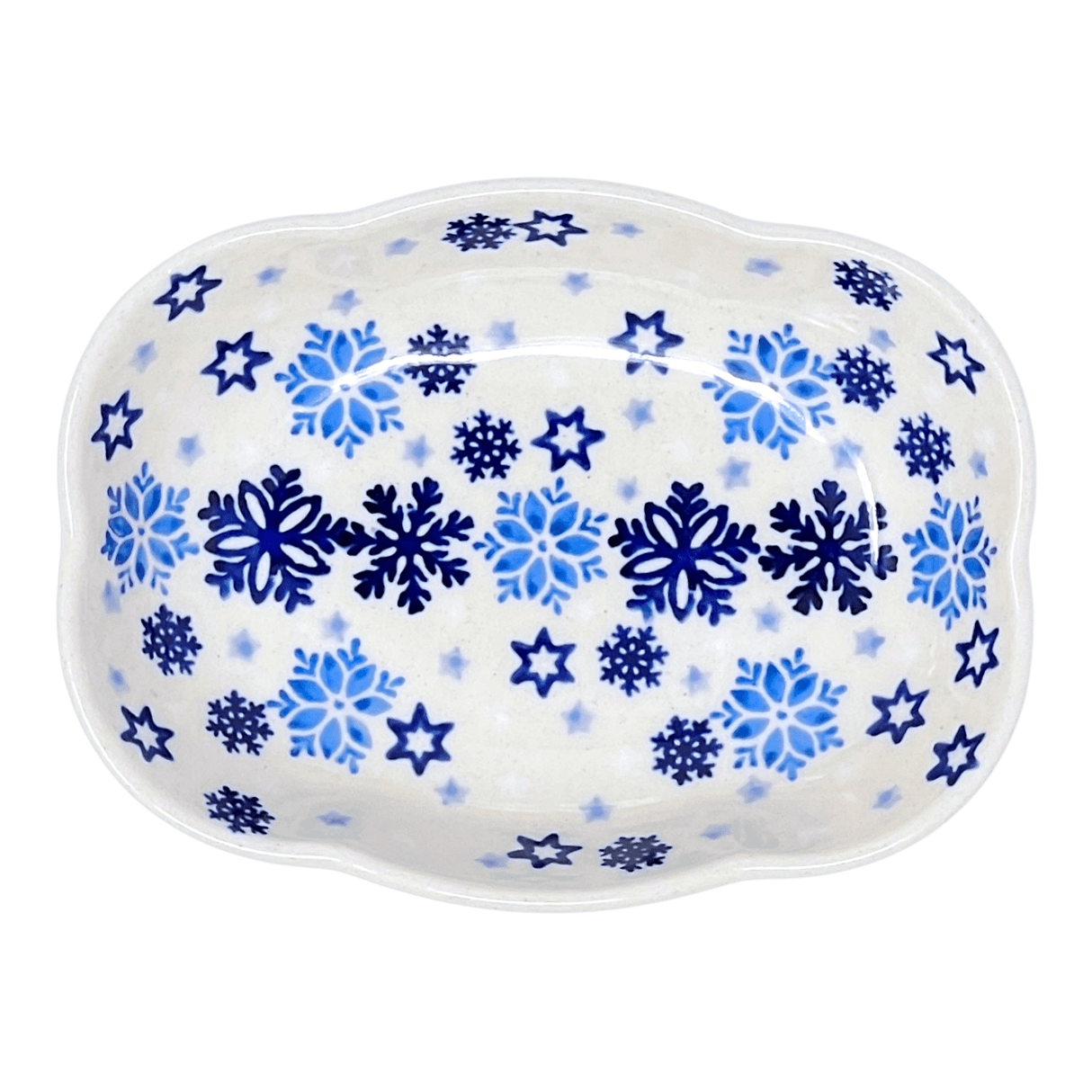 Dish, Cloud-Shaped, Small 3" x 5" in "Snowstorm" by Manufaktura | S126T-PS36