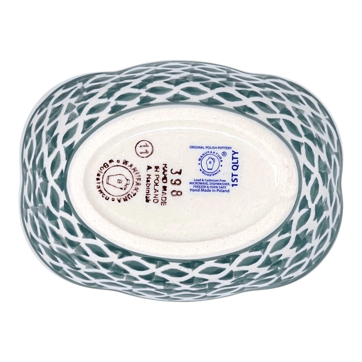 Dish, Cloud-Shaped, Small 3" x 5" in "Woven Pansies" by Manufaktura | S126T-RV