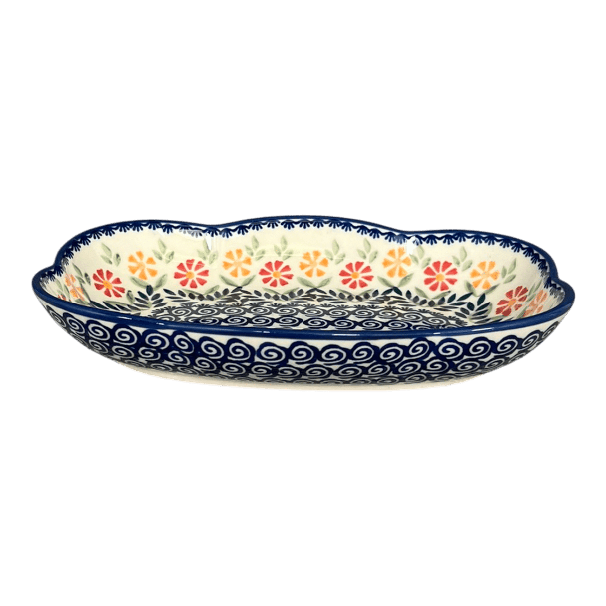 Dish, Cloud-Shaped, Large 9.5" x 7" in "Flower Power" by Manufaktura | S127T-JS14