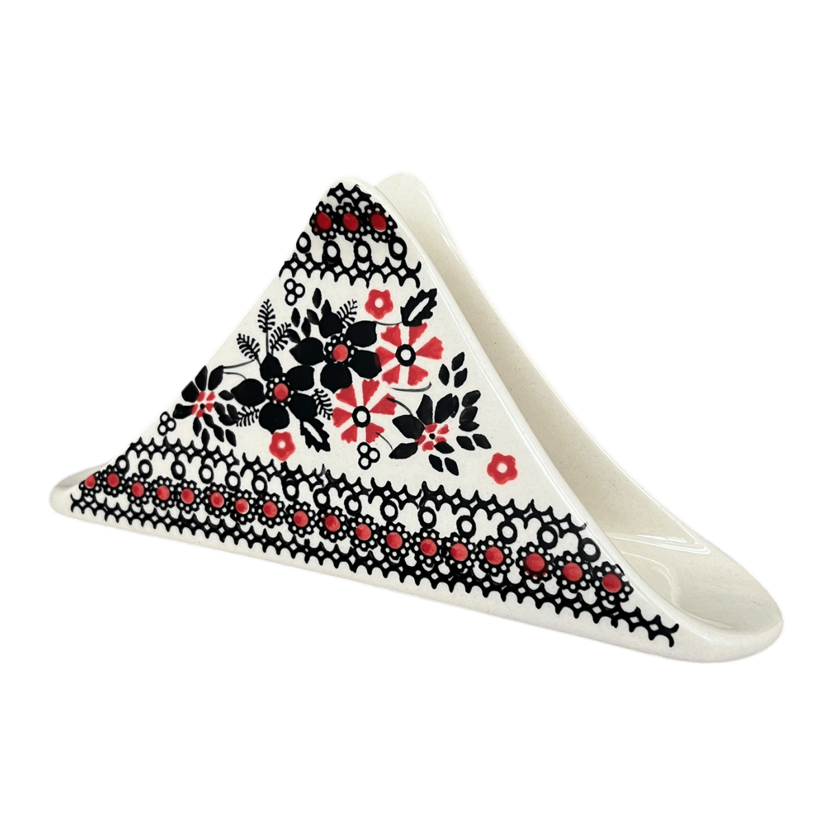 Napkin Holder, 8" in "Duet in Black & Red" by Manufaktura | S133S-DPCC