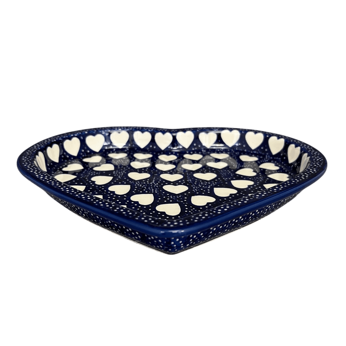 Plate, Heart-Shaped, 10.25" in "Sea of Hearts" by Manufaktura | T118T-SEA