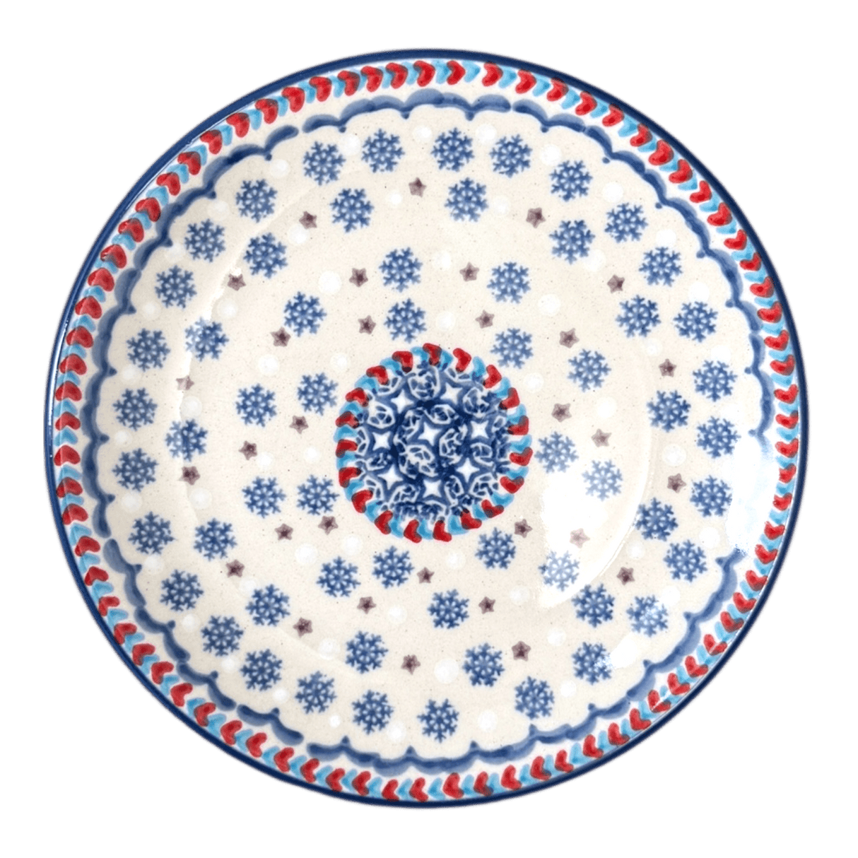 Plate, Round, Dessert, 6.5" in "Snowflake Love" by Manufaktura | T130U-PS01