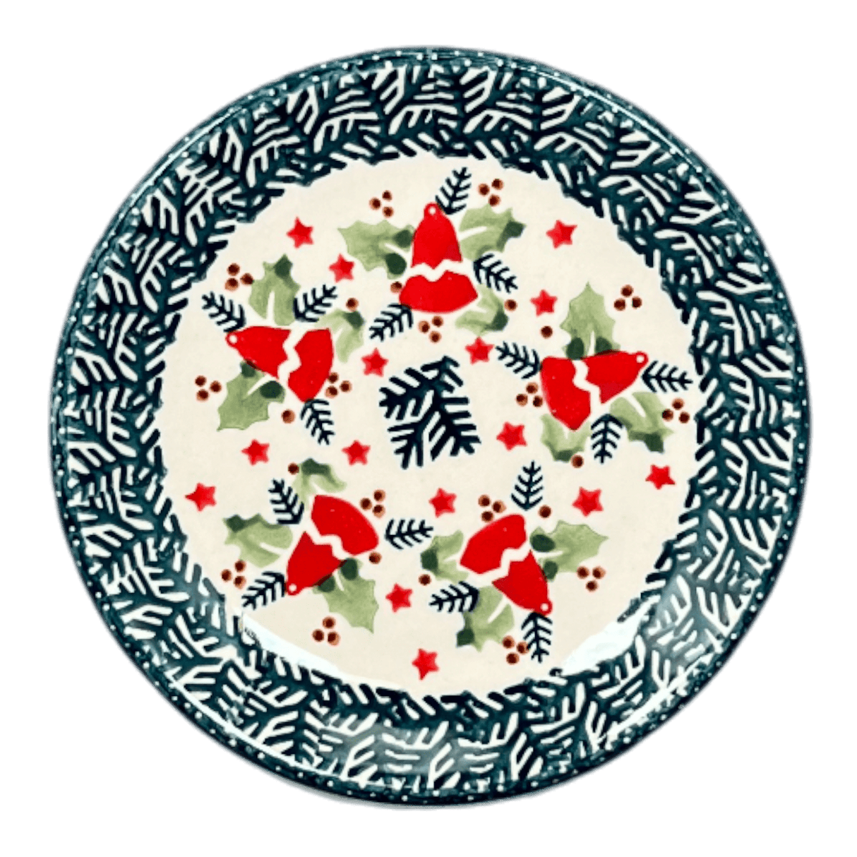 Plate, Round, Dessert, 6.5" in "Evergreen Bells" by Manufaktura | T130U-PZDG