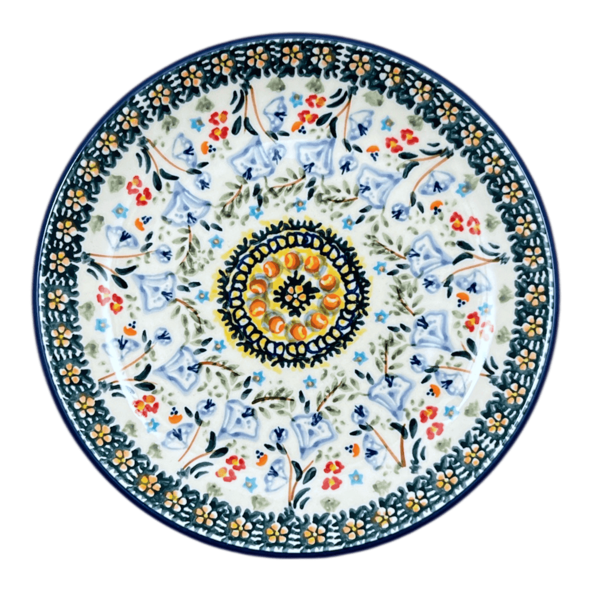 Plate, Round, Dessert, 7.25" in "Trailing Blossoms" by Manufaktura | T131S-JZ32