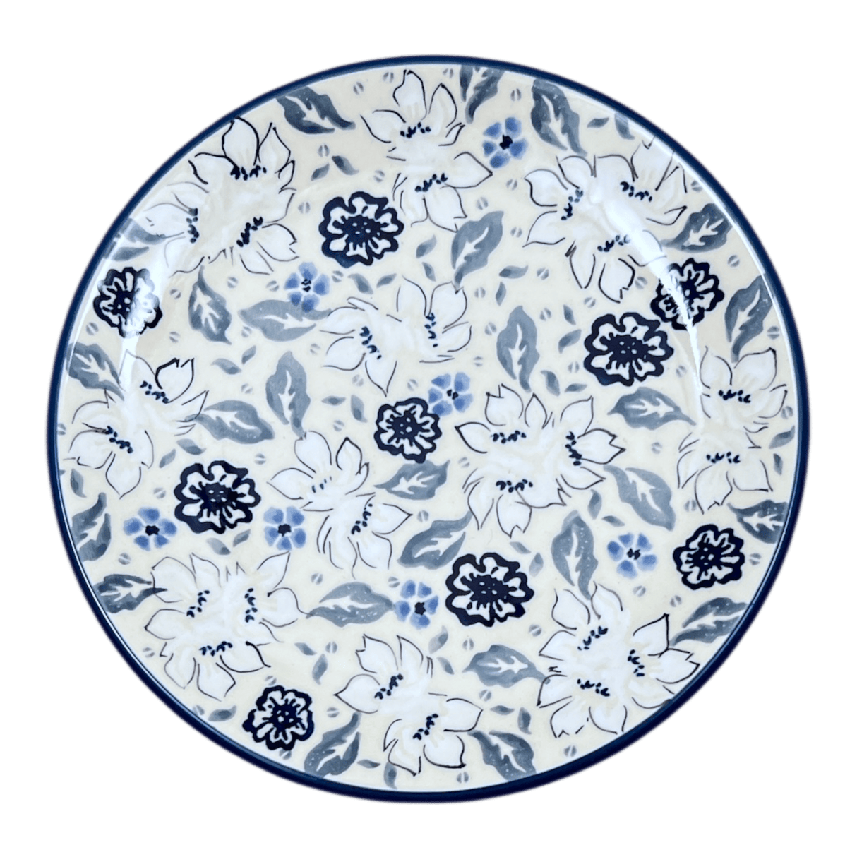 Plate, Round, Dessert, 7.25" in "Blue Polish Garden" by Manufaktura | T131S-JZ46