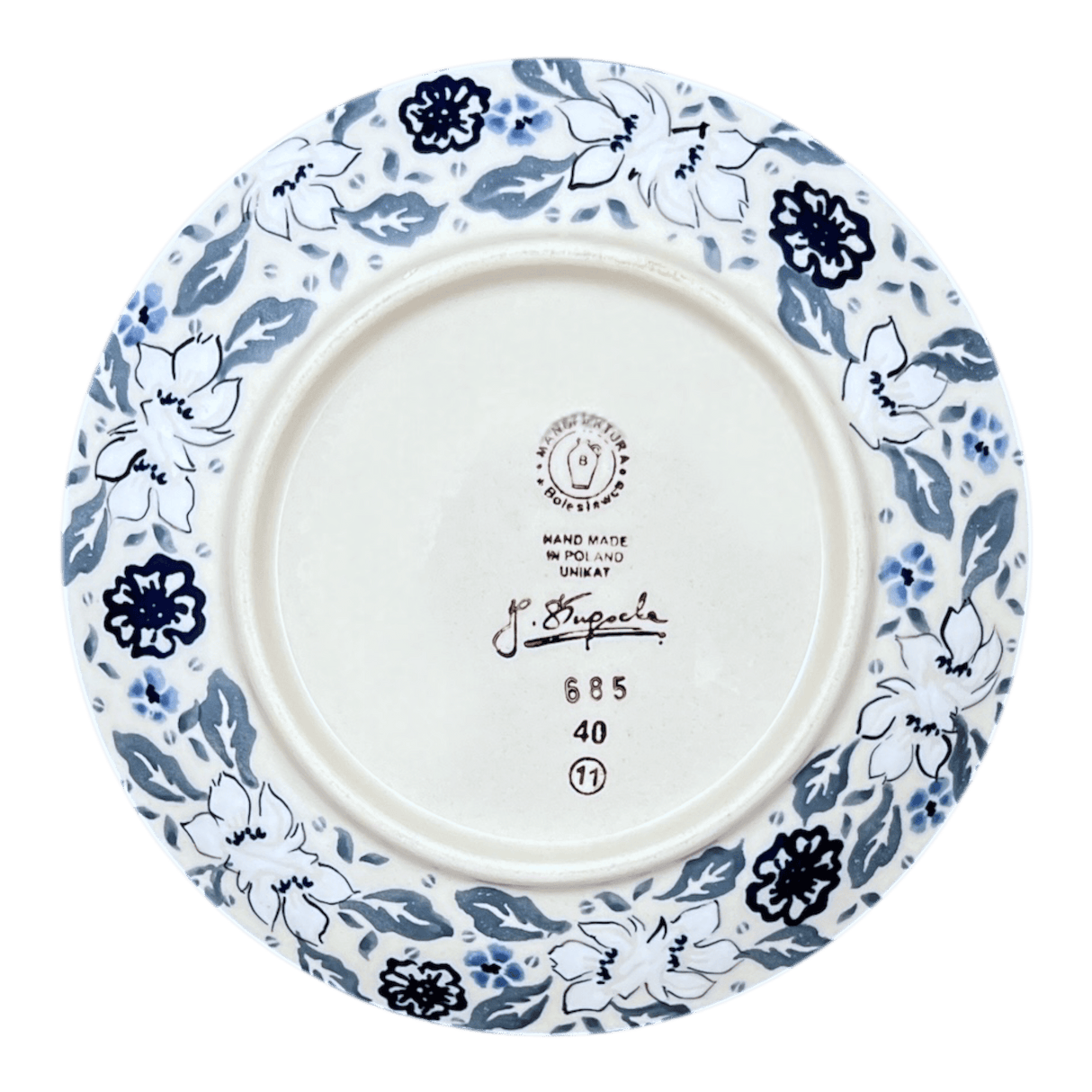 Plate, Round, Dessert, 7.25" in "Blue Polish Garden" by Manufaktura | T131S-JZ46