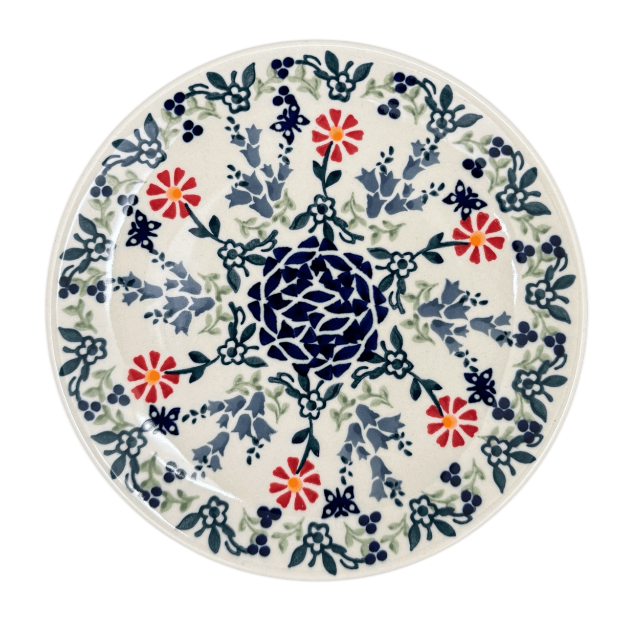 Plate, Round, Dessert, 7.25" in "Butterfly Blossoms" by Manufaktura | T131T-MM02