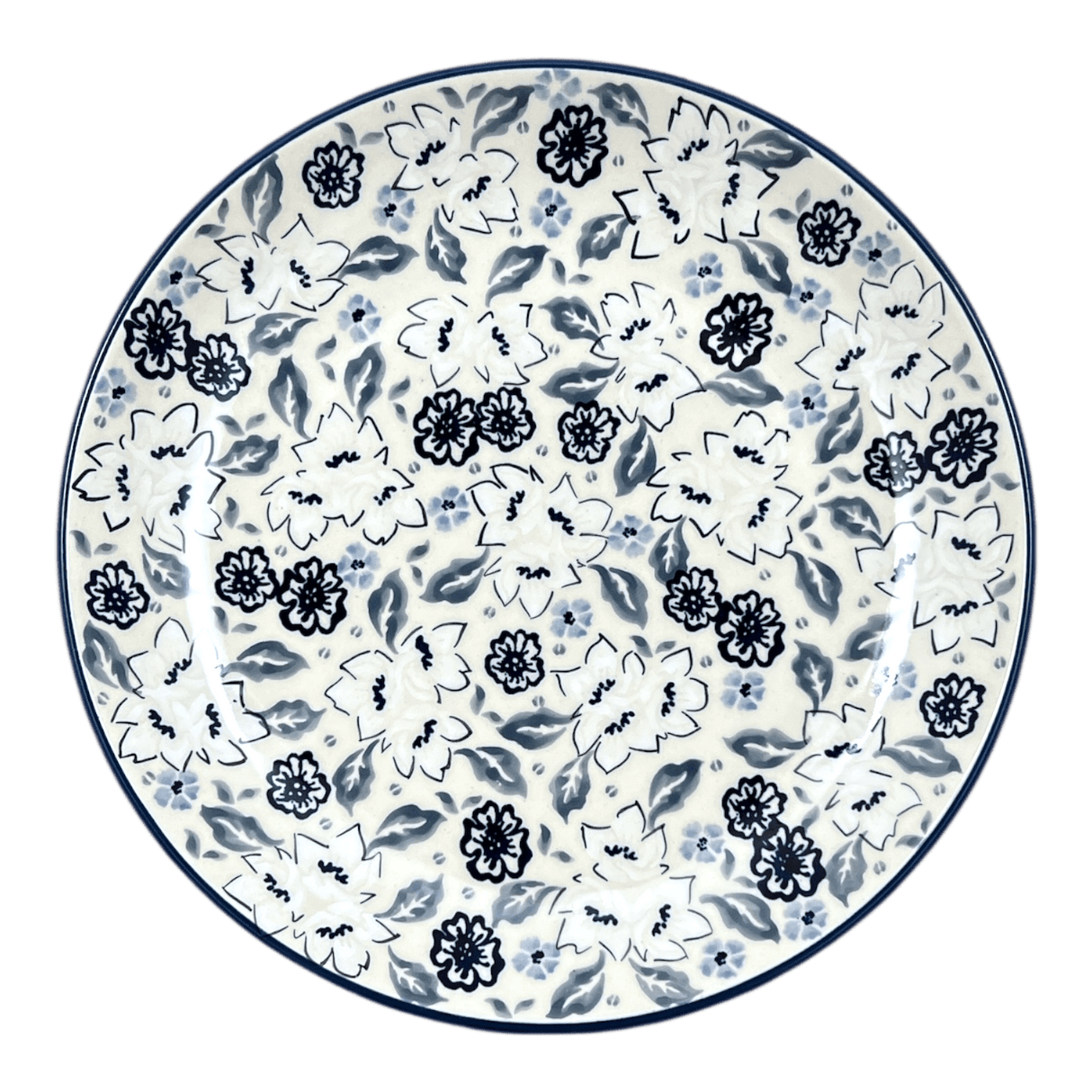 Plate, Round, Dinner, 10" in "Blue Polish Garden" by Manufaktura | T132S-JZ46