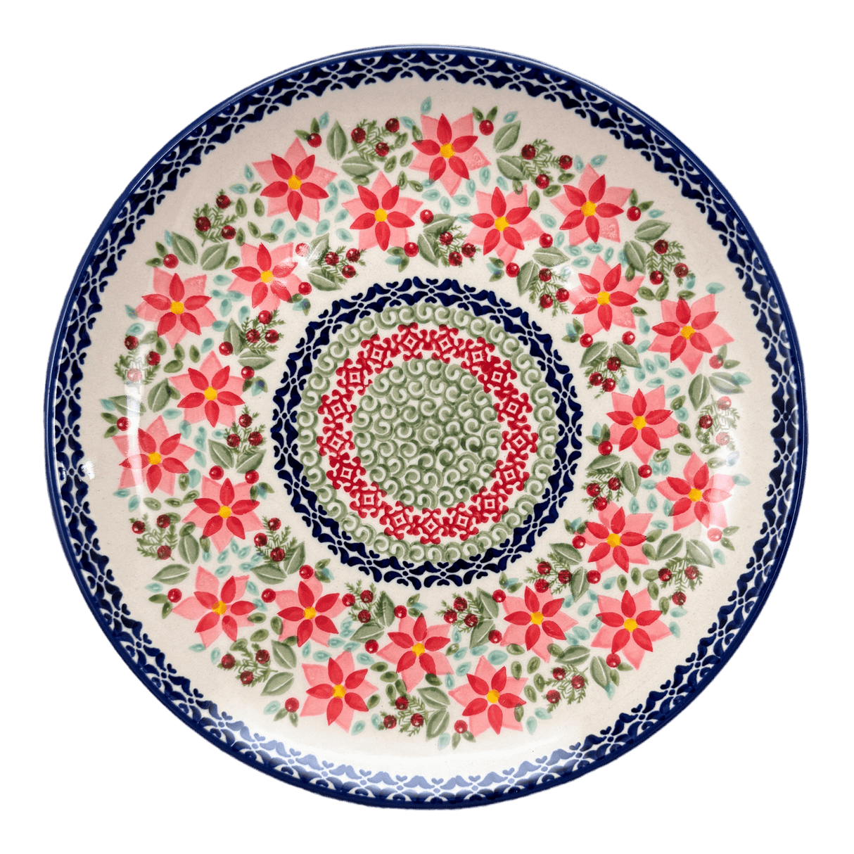 Plate, Round, Dinner, 10" in "Pink Poinsettia" by Manufaktura | T132S-PS14