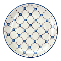 A picture of a Polish Pottery 10" Dinner Plate (Diamond Quilt) | T132U-AS67 as shown at PolishPotteryOutlet.com/products/10-dinner-plate-diamond-quilt-t132u-as67