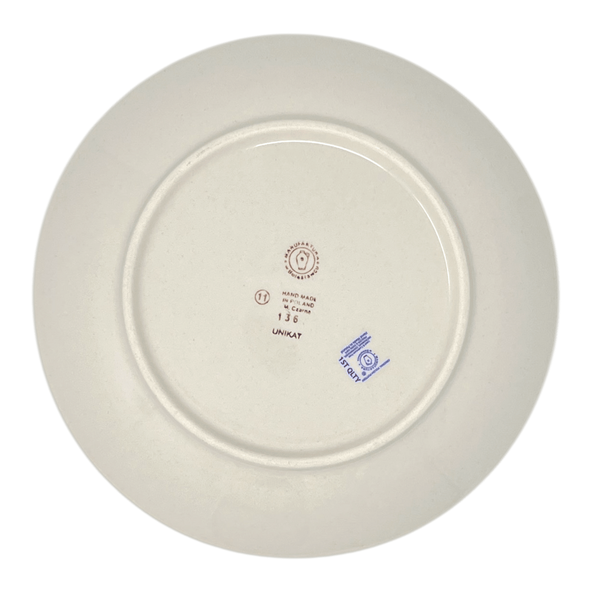 Plate, Round, Dinner, 10" in "Blue Rose Wreath" by Manufaktura | T132U-P318