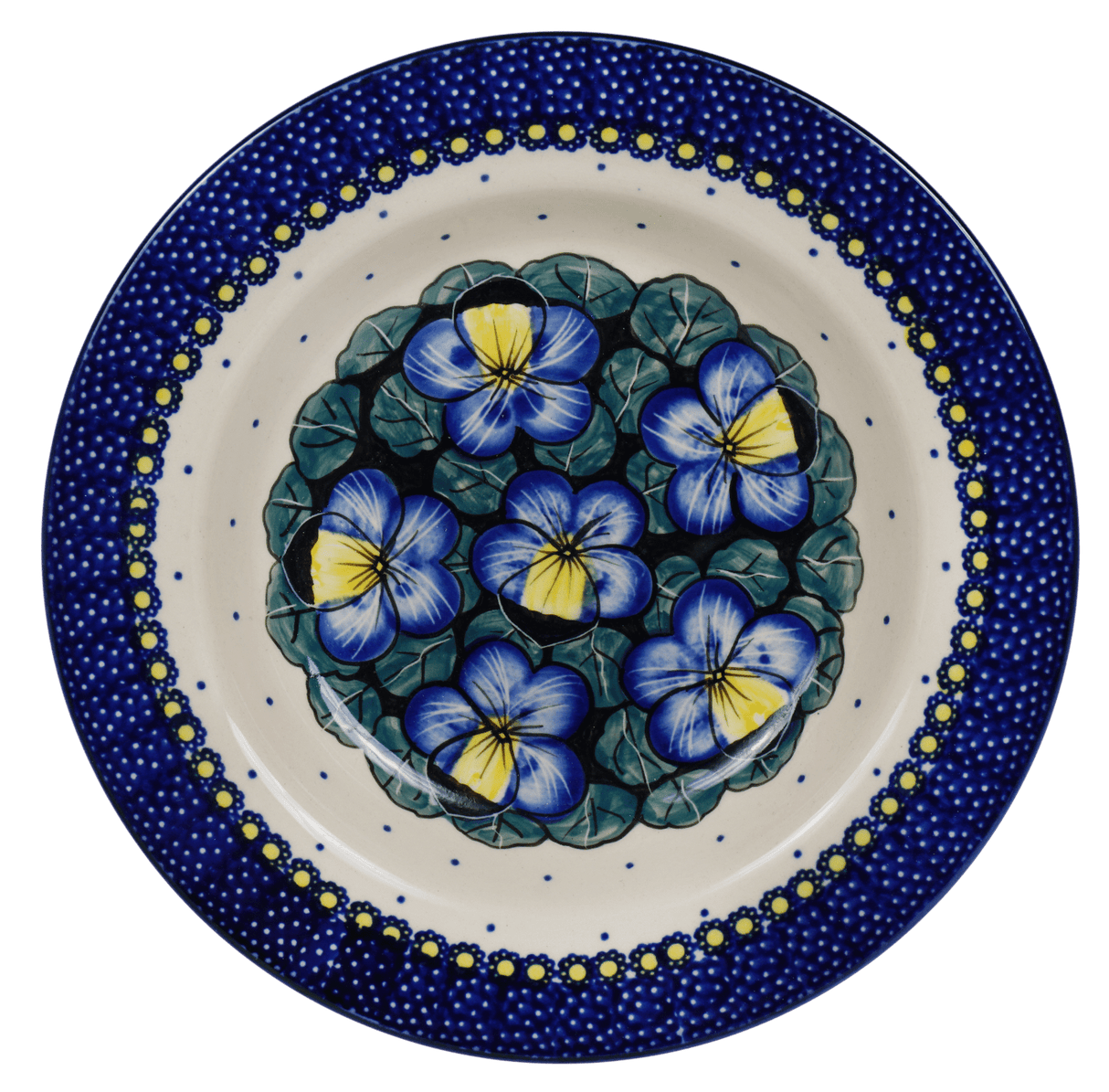 Plate, Round, Soup Plate, 9.25" in "Pansies" by Manufaktura | T133S-JZB