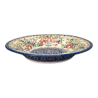 A picture of a Polish Pottery Soup Plate (Poppy Persuasion) | T133S-P265 as shown at PolishPotteryOutlet.com/products/9-25-soup-plate-poppy-persuasion-t133s-p265
