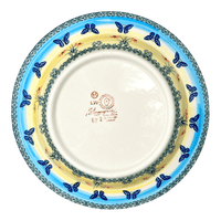 A picture of a Polish Pottery Soup Plate (Butterflies in Flight) | T133S-WKM as shown at PolishPotteryOutlet.com/products/9-25-soup-plate-butterflies-in-flight-t133s-wkm