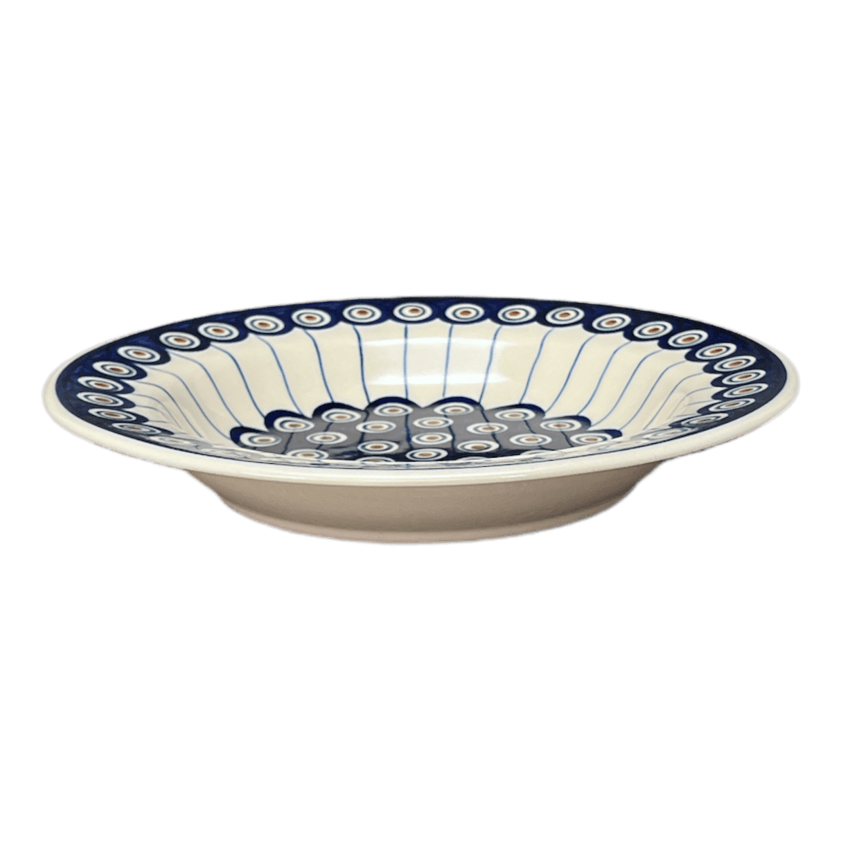 Plate, Round, Soup Plate, 9.25" in "Peacock in Line" by Manufaktura | T133T-54A
