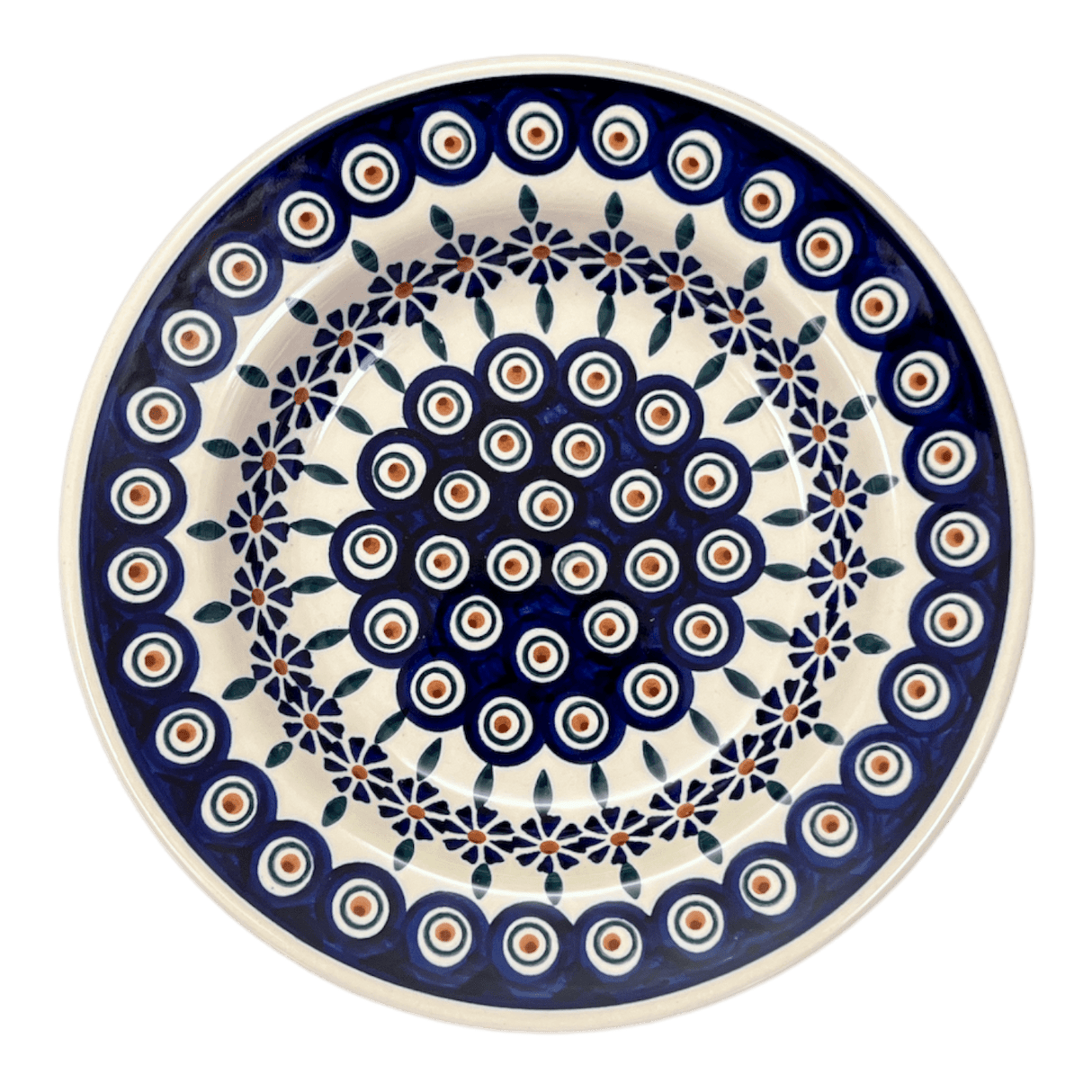 Plate, Round, Soup Plate, 9.25" in "Floral Peacock" by Manufaktura | T133T-54KK