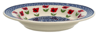 A picture of a Polish Pottery Soup Plate (Poppy Garden) | T133T-EJ01 as shown at PolishPotteryOutlet.com/products/9-25-soup-plate-poppy-garden-t133t-ej01