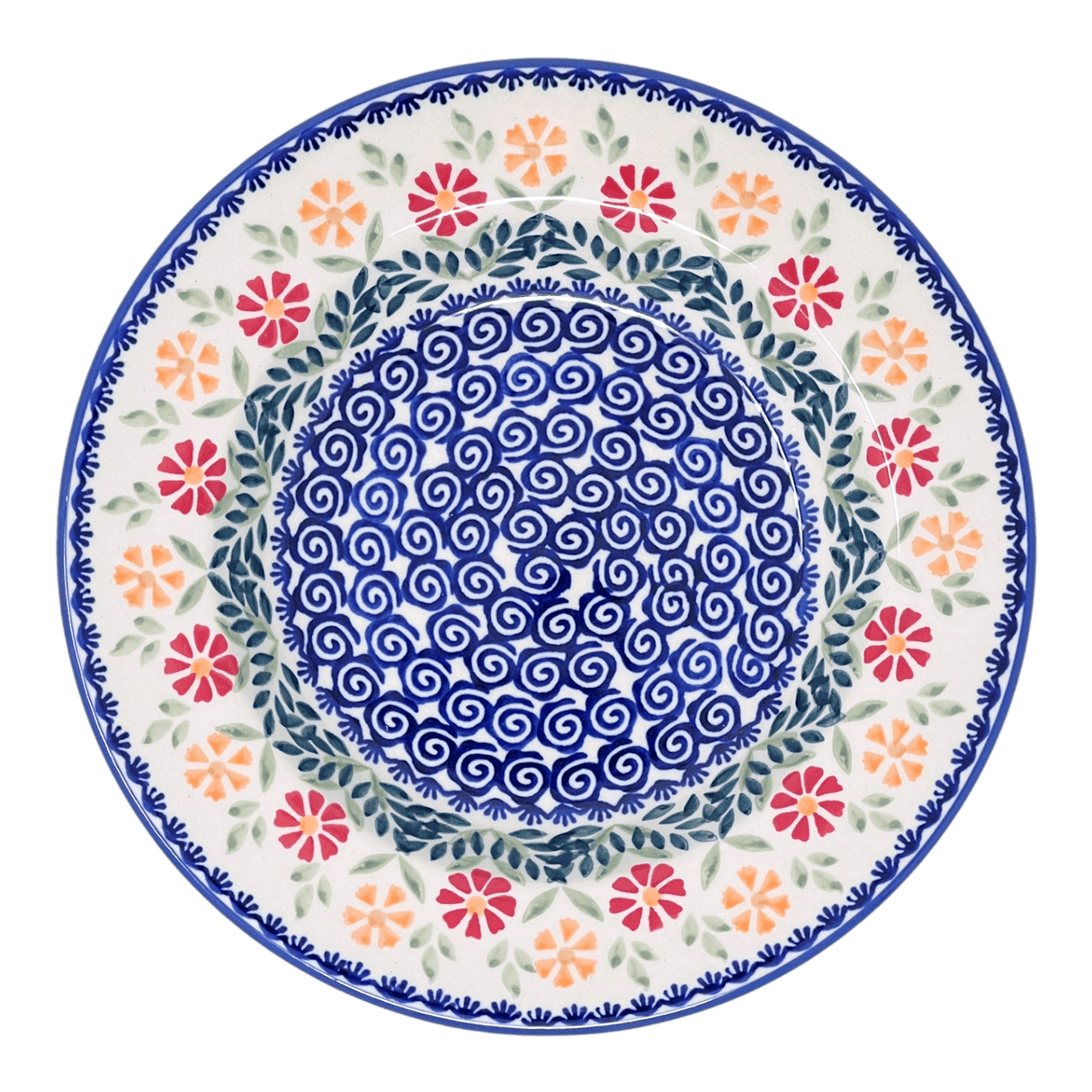 Plate, Round, Soup Plate, 9.25" in "Flower Power" by Manufaktura | T133T-JS14